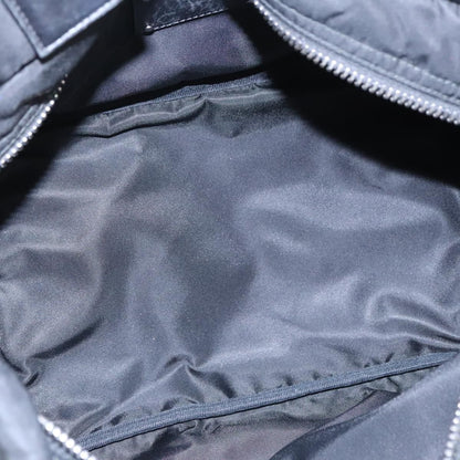 Prada Hand Bag Nylon Navy Silver Auth