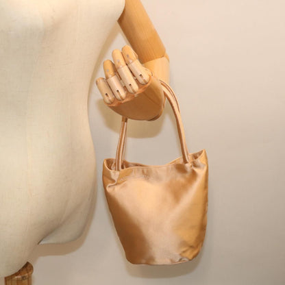 Bottega Veneta Hand Bag Satin Pink Gold Auth