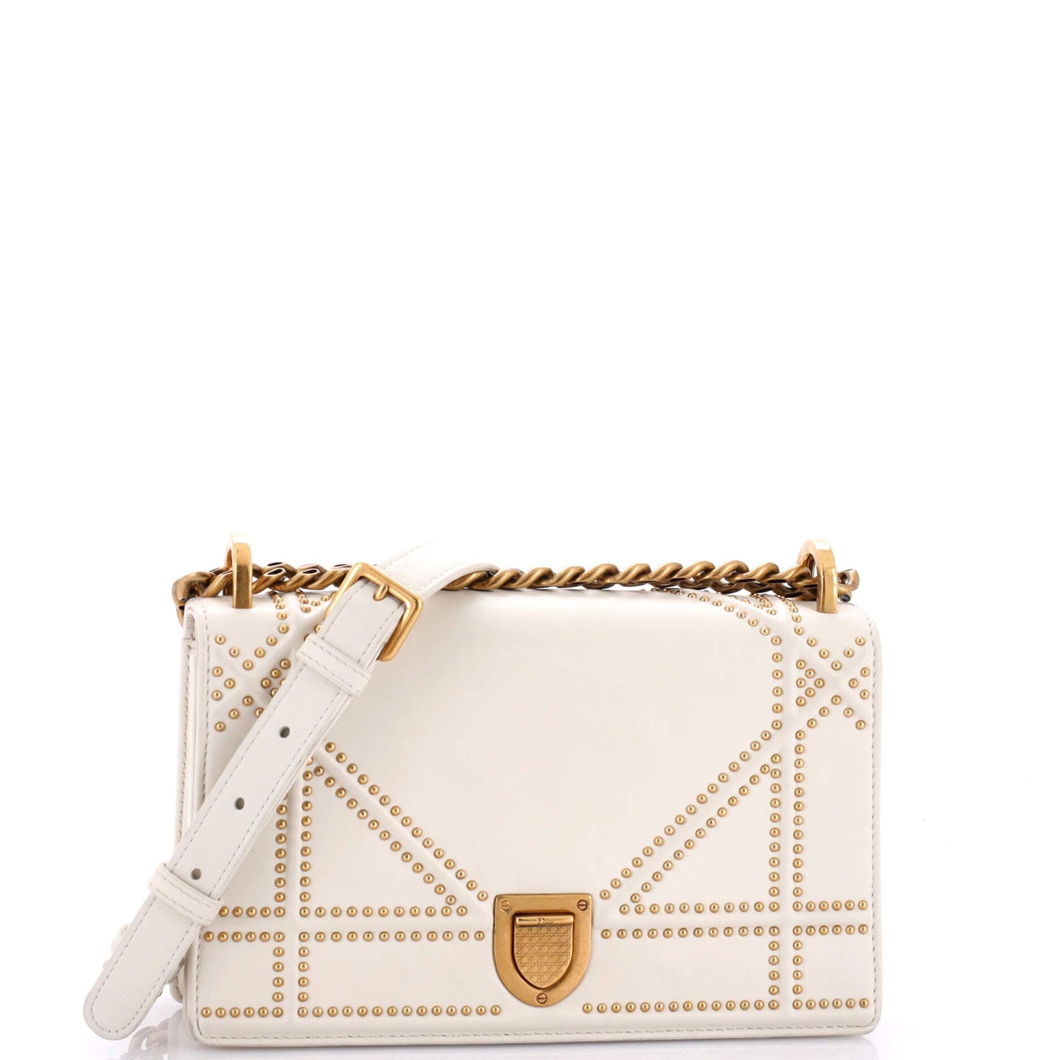 Christian Dior Diorama Flap Bag Studded Leather Small