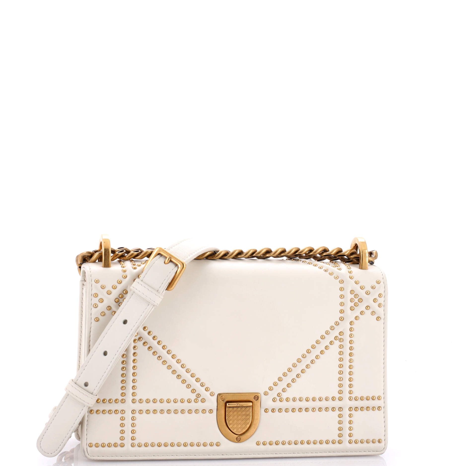Christian Dior Diorama Flap Bag Studded Leather Small