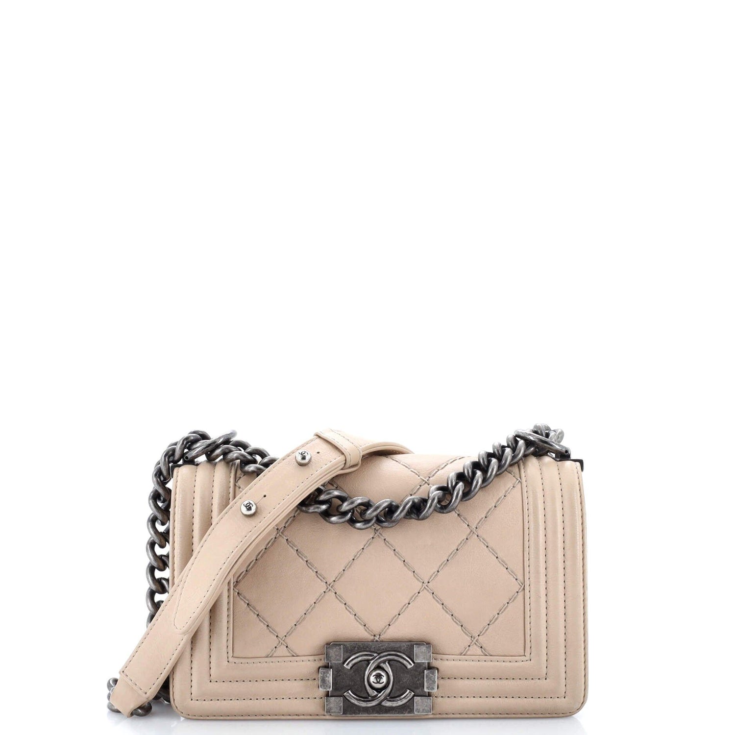 Chanel Stitch Boy Flap Bag Quilted Calfskin Small