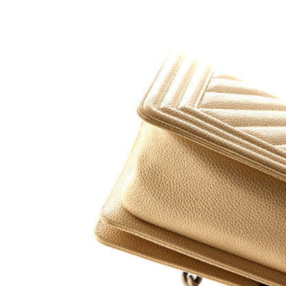 Chanel Boy Flap Bag Quilted Caviar Old Medium
