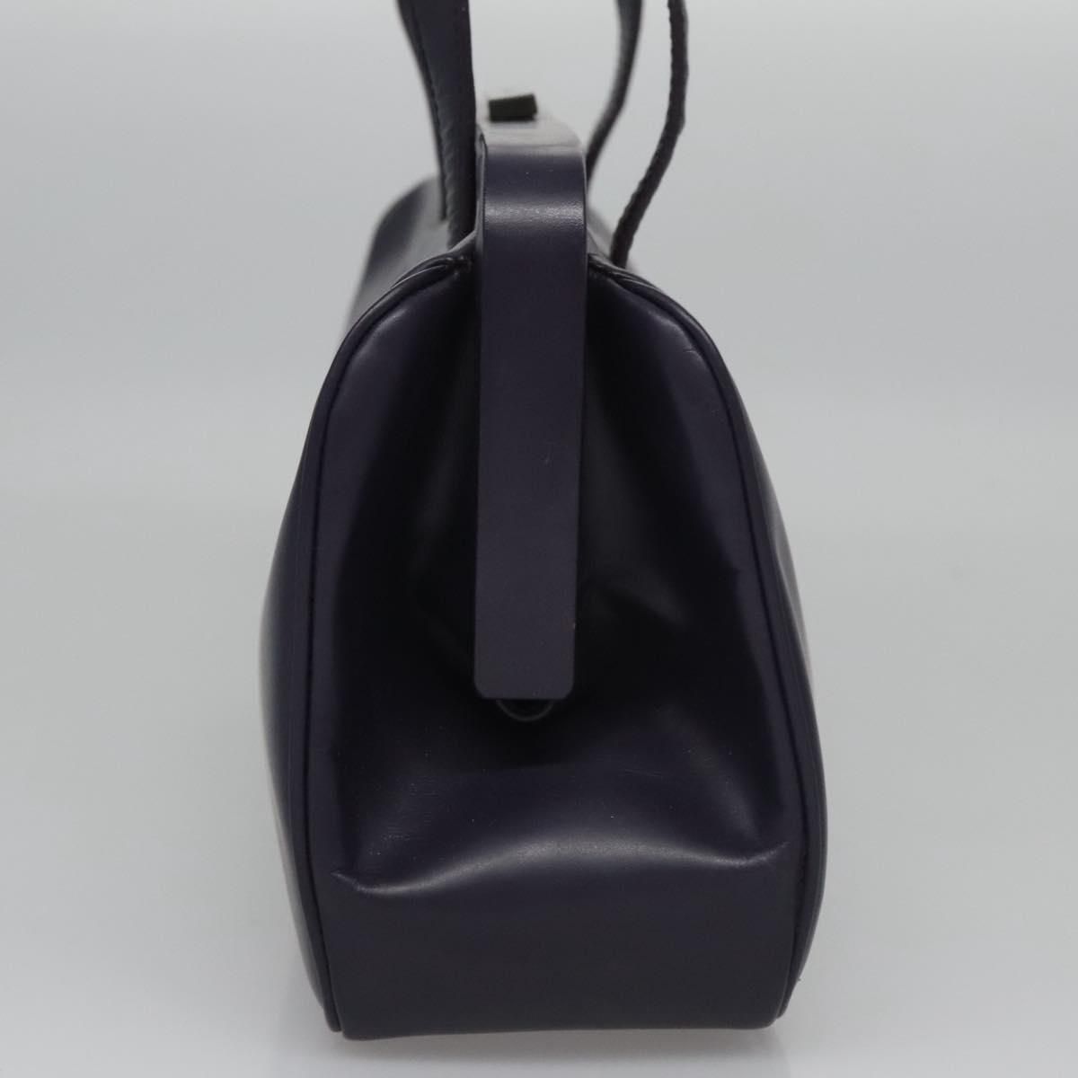 Prada Hand Bag Leather Purple Auth