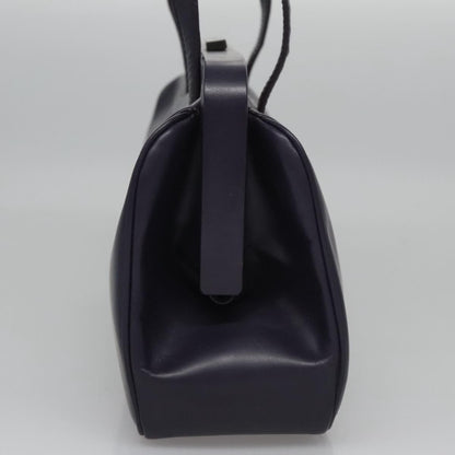 Prada Hand Bag Leather Purple Auth