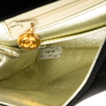 Chanel Satin Sequin Camellia Crossbody Black