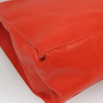 Chanel Caviar Orange Chain Tote