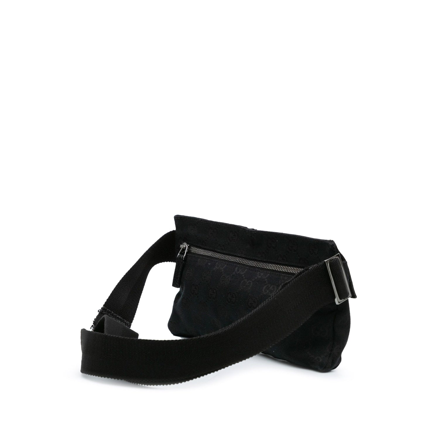 Gucci GG Canvas Double Pocket Belt Bag Black