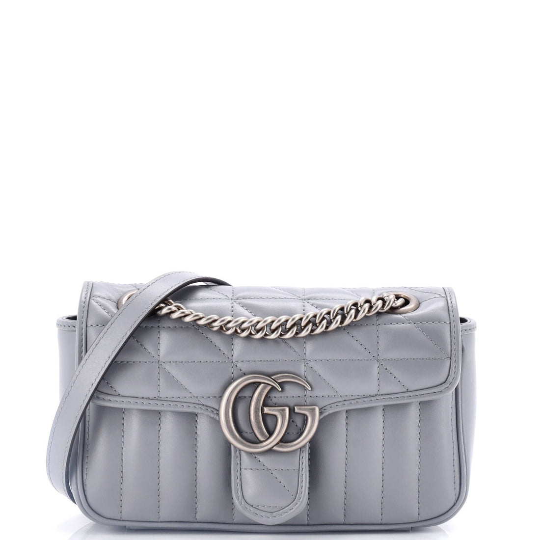 Gucci Calfskin Matelasse Aria Mini GG Marmont Shoulder Bag
