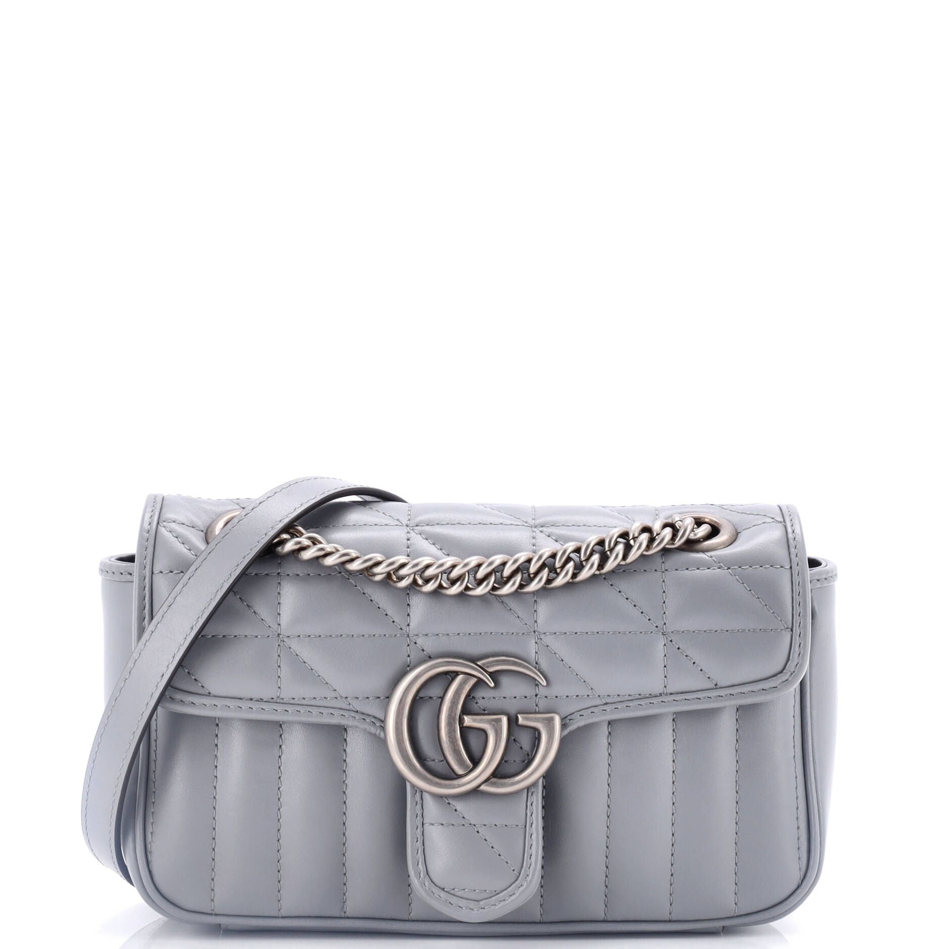 Gucci Calfskin Matelasse Aria Mini GG Marmont Shoulder Bag