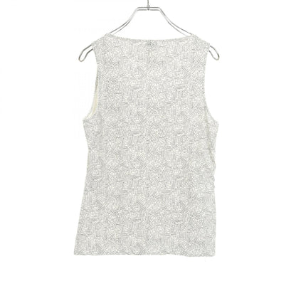 Chanel White Black All-over Logo Print Side Zip Tank Top Other Nylon P 12898v 07257