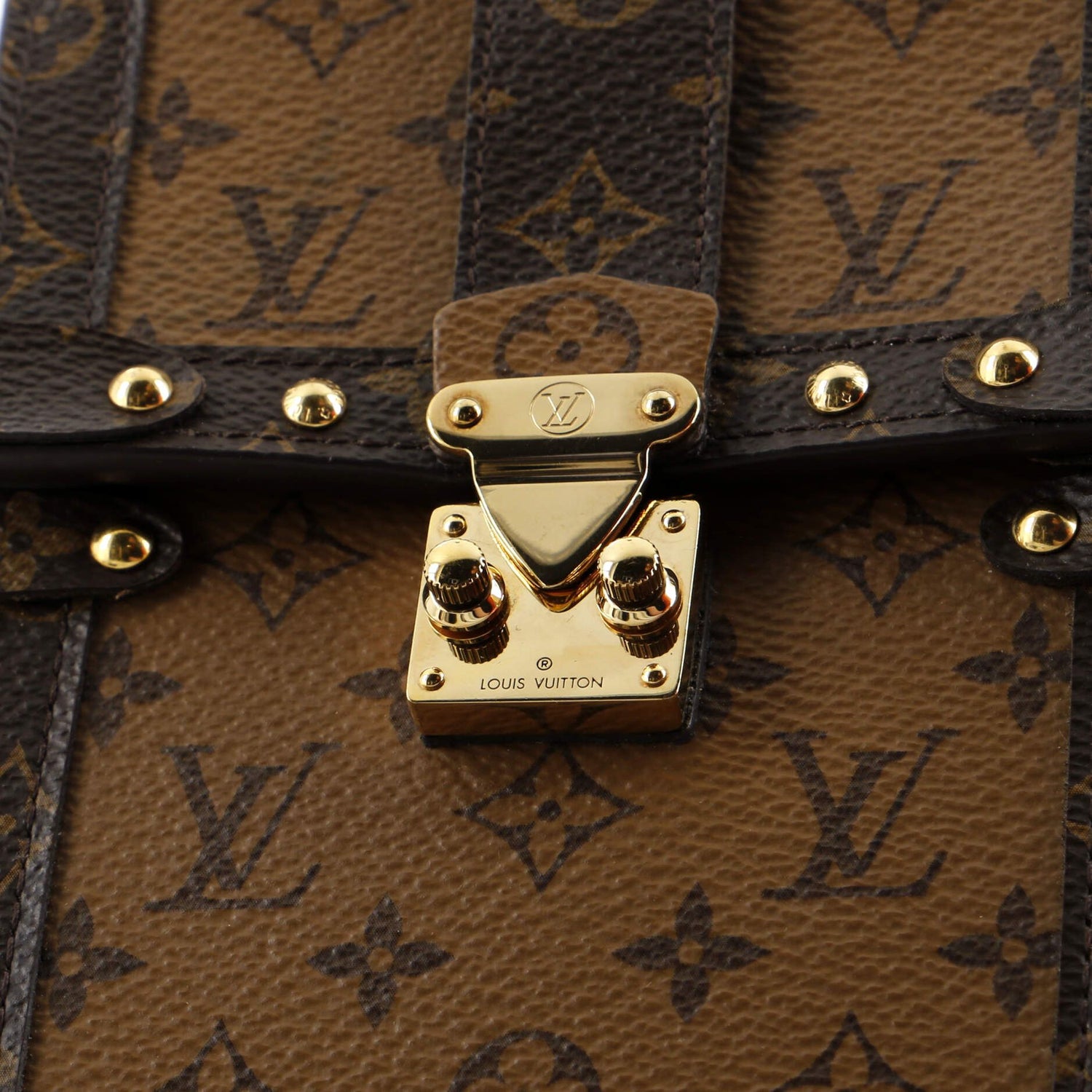 Louis Vuitton Vertical Trunk Pochette Reverse Monogram Canvas