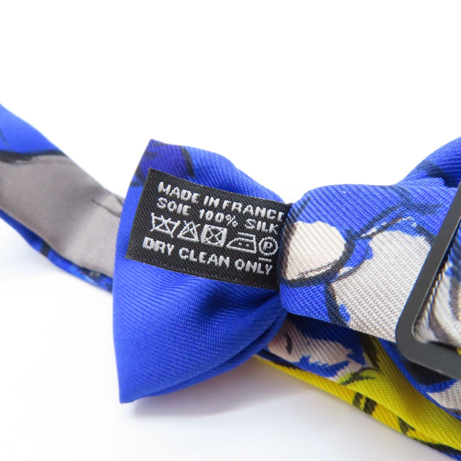 Hermes Silk Mini Ribbon Bow Blue Tie Blue Silk