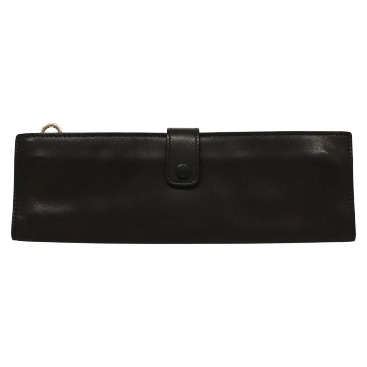 Bottega Veneta Pouch Leather Black Auth
