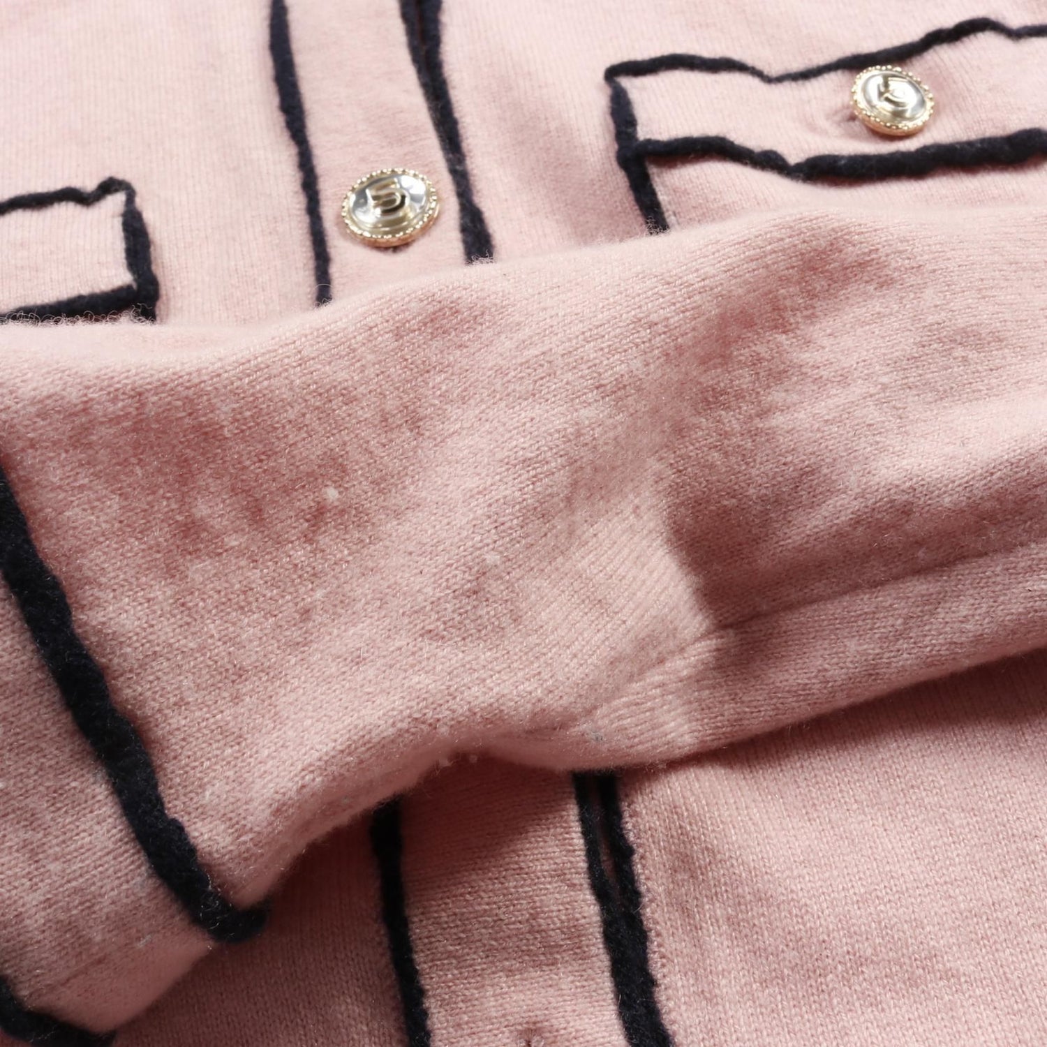 Chanel Pink Navy No 5 Cardigan Cashmere P 70793k 10084