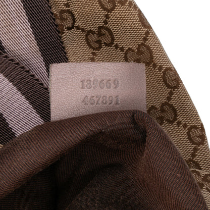 Gucci GG Canvas Web Tote Brown