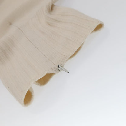 Chanel Turtleneck Wool Beige Cc Auth