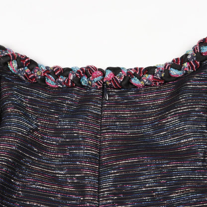 Chanel Black Multicolor Coco Mark Dress Silk P 70048v 48334