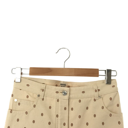 Hermes Denim Pants Roulis Patterned Cotton White  