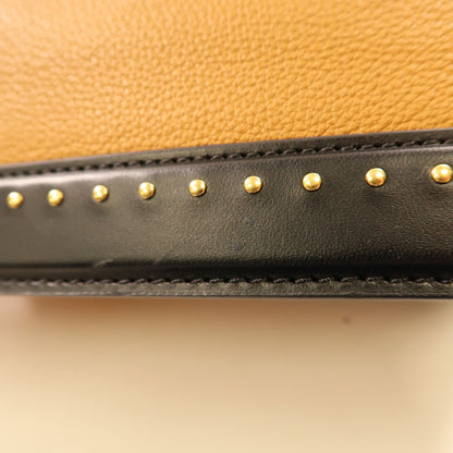 Louis Vuitton Cowhide Leather Studs Bicolor Hand-turn Shoulder Bag Beige Black Beige/black 2way Shoulder Bag M 51654