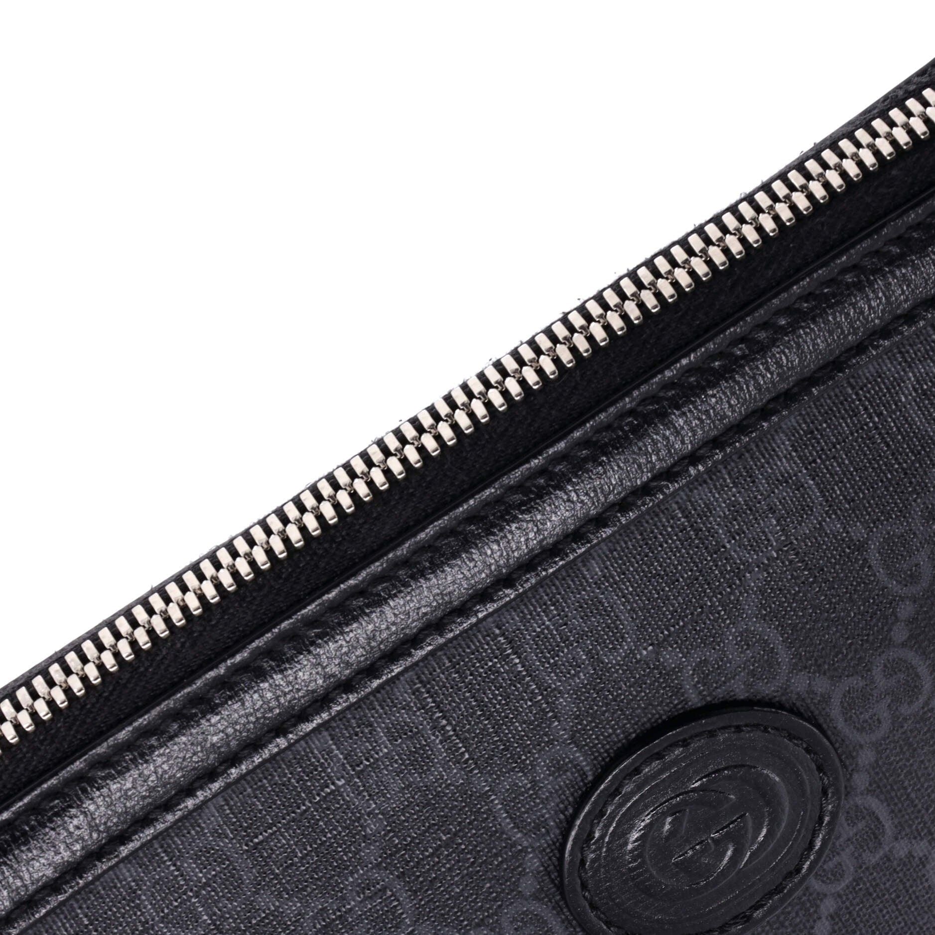 Gucci Interlocking G Patch Wristlet Messenger Bag Gg Coated Canvas Small