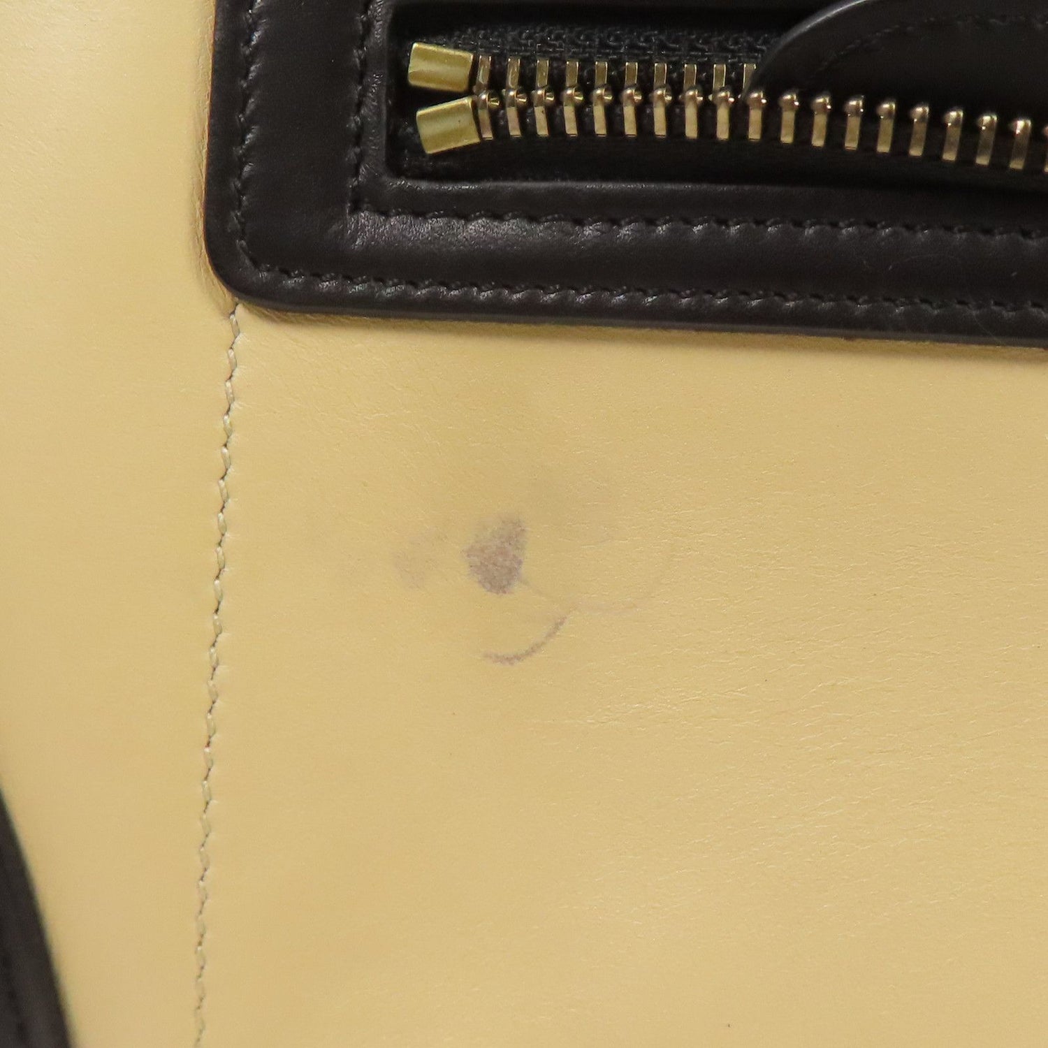 Celine Cowhide Leather Micro Luggage Kinsaku Handmade Bag Black Beige Black/brown/beige Calfskin (cowhide)