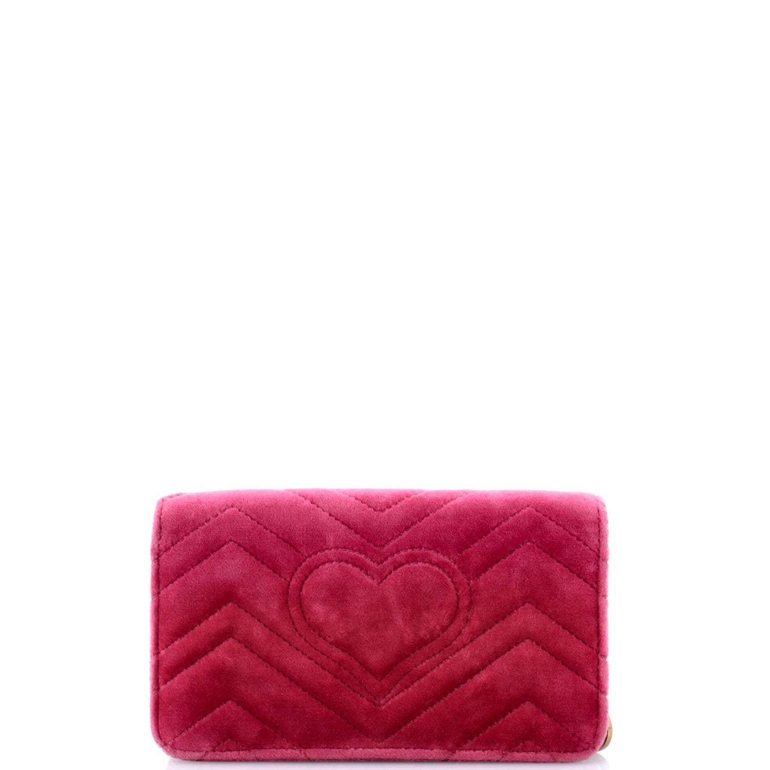 Gucci GG Marmont Chain Flap Bag Embroidered Matelasse Velvet Mini