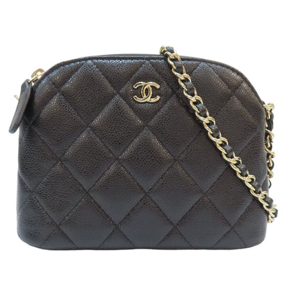 Chanel Classic Clutch With Chain Shoulder Bag Black Quilted Caviar