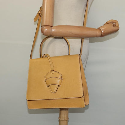 Loewe Barcelona Hand Bag Leather 2way Yellow Auth