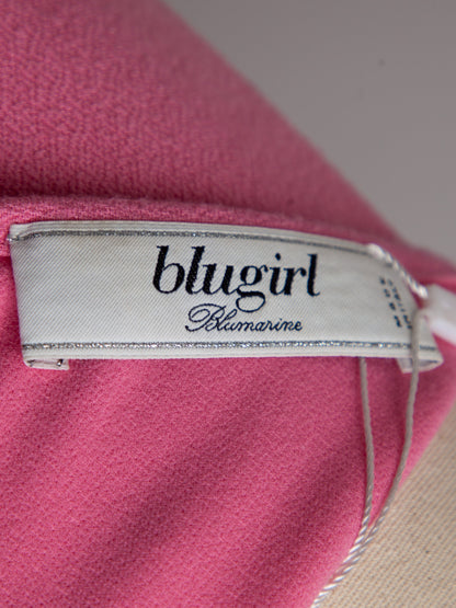 Good Blumarine Pink Viscose Dress Size M with Embellished Neckline