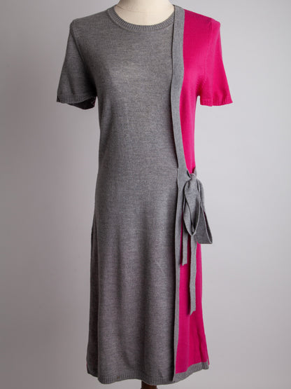 Good Blumarine Pink Cashmere Dress with Gray Sash Size N/A