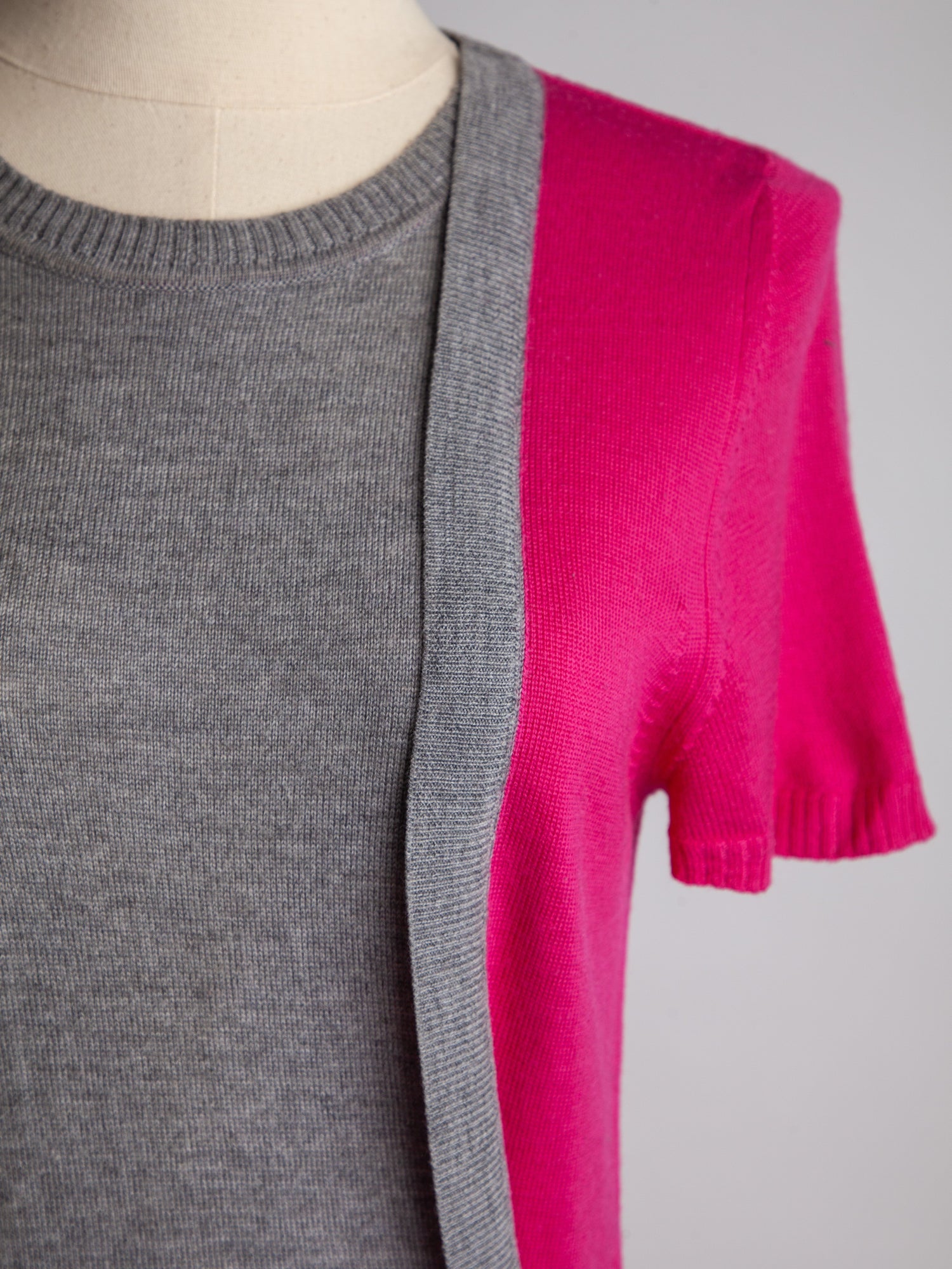Good Blumarine Pink Cashmere Dress with Gray Sash Size N/A