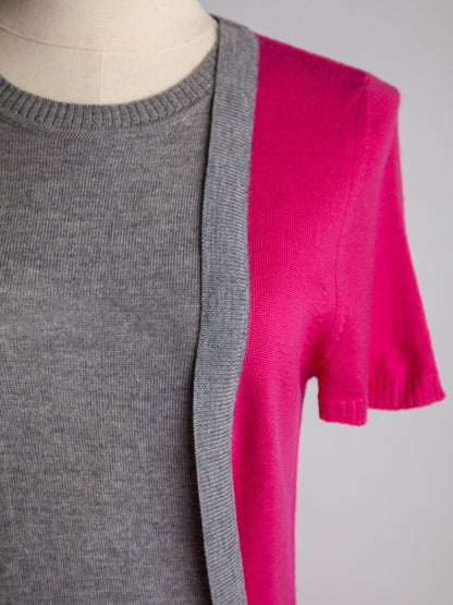 Good Blumarine Pink Cashmere Dress with Gray Sash Size N/A