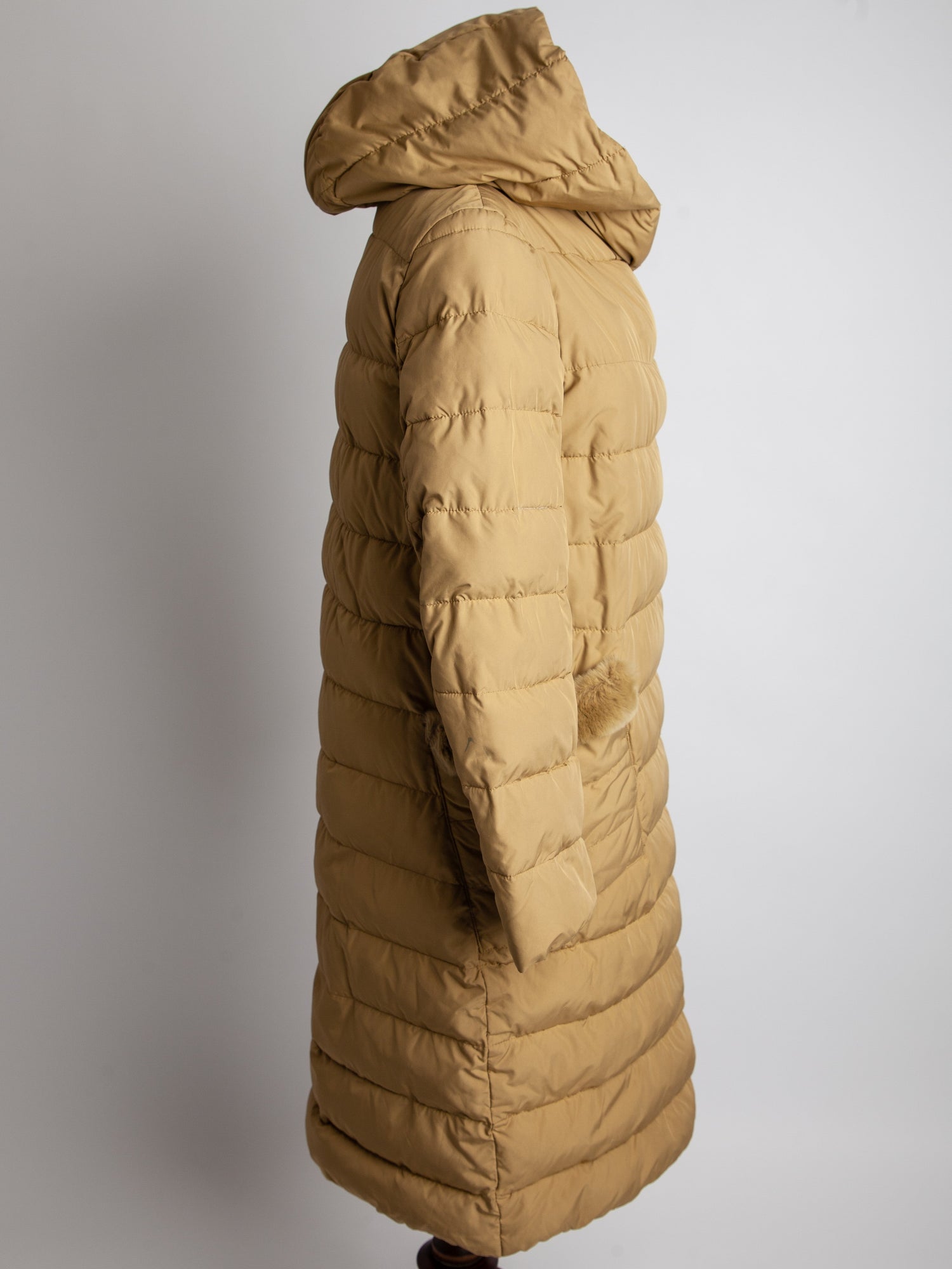 Good Pregio White Polyester Long Puffer Coat with Hood XXS