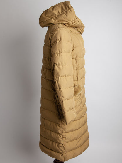 Good Pregio White Polyester Long Puffer Coat with Hood XXS