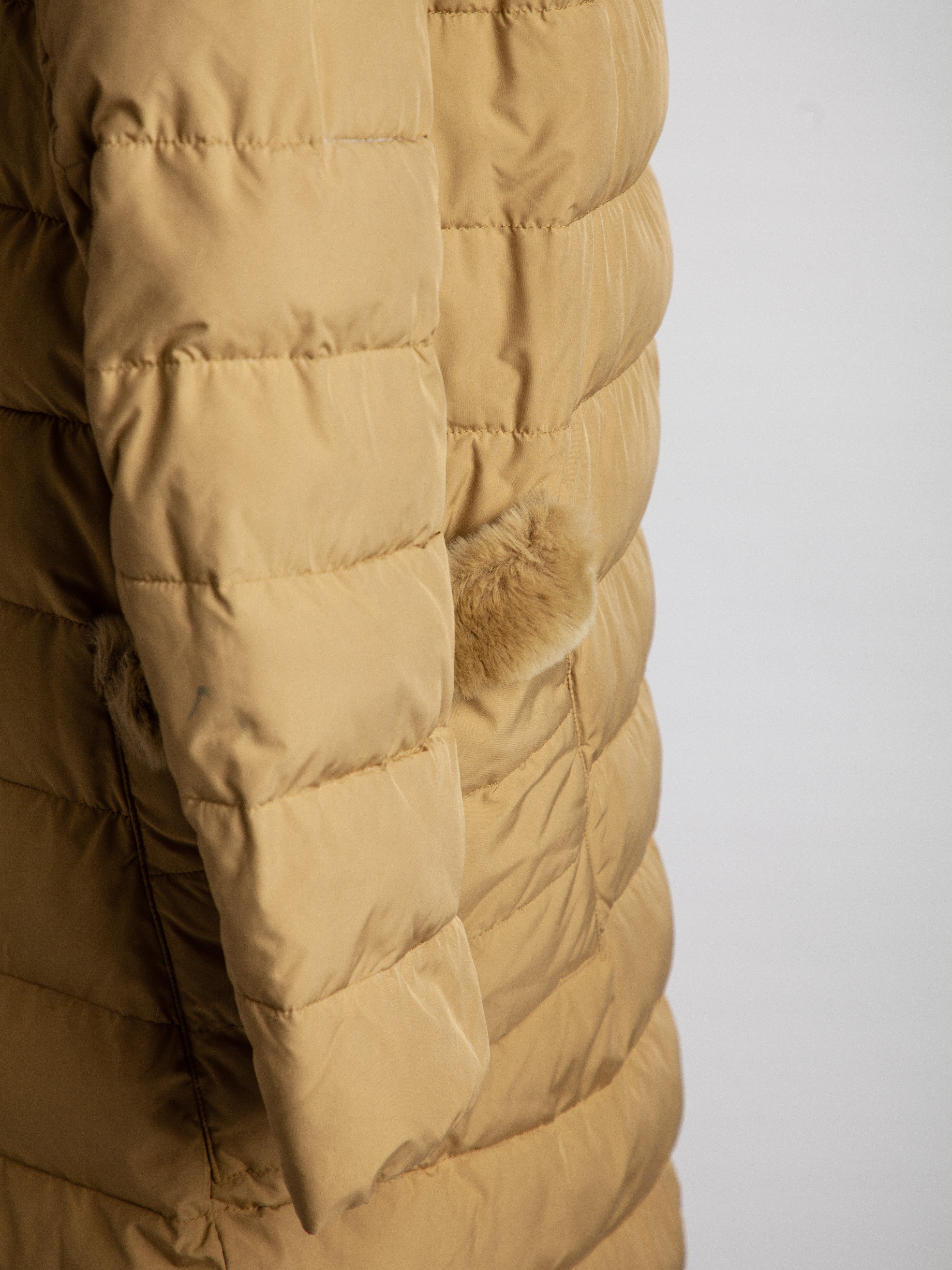 Good Pregio White Polyester Long Puffer Coat with Hood XXS