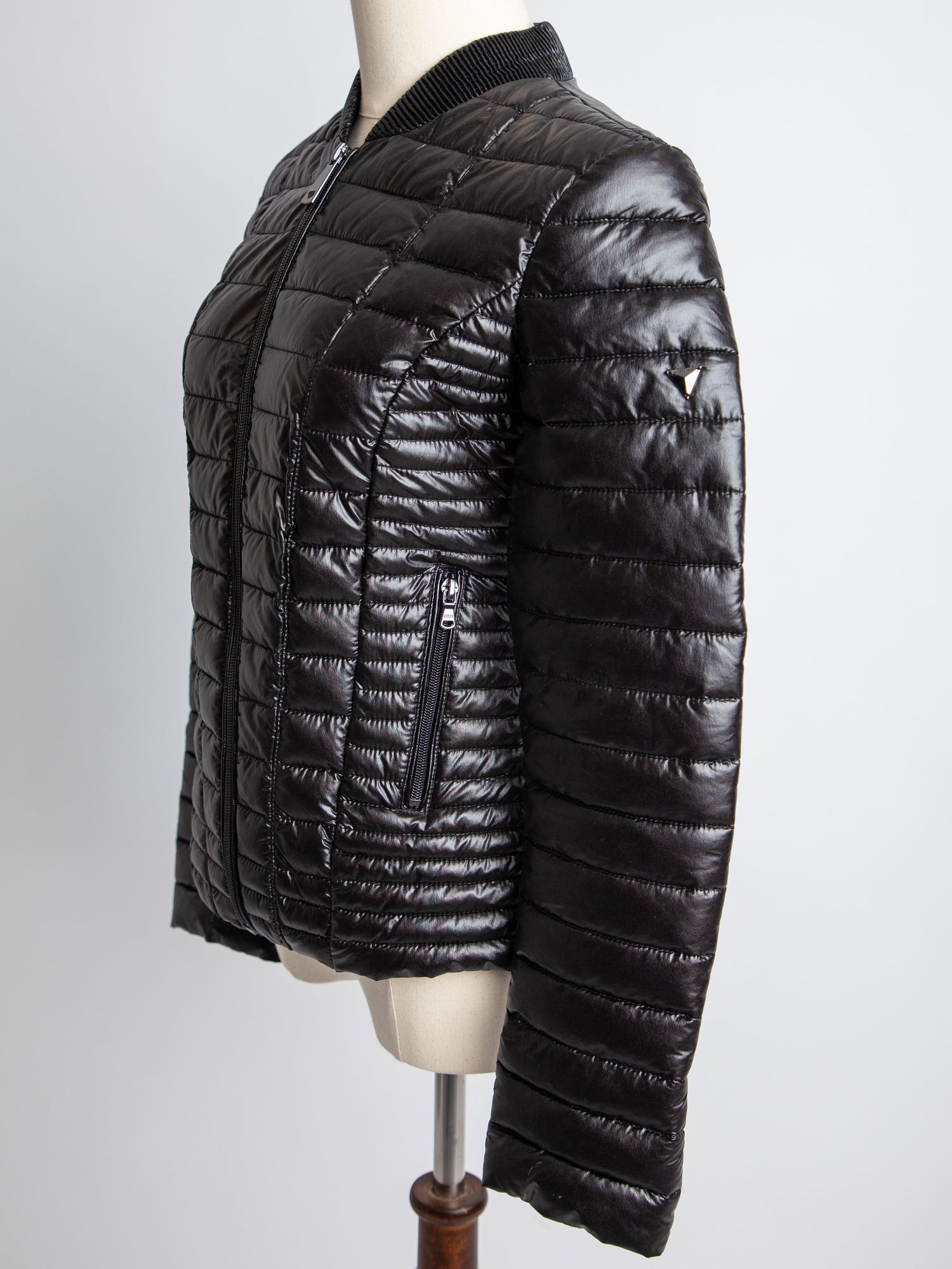 Excellent Guess Black Quilted Puffer Jacket Size S
