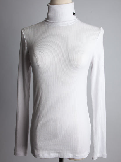 Good Calvin Klein White Ribbed Turtleneck Top Size S Women