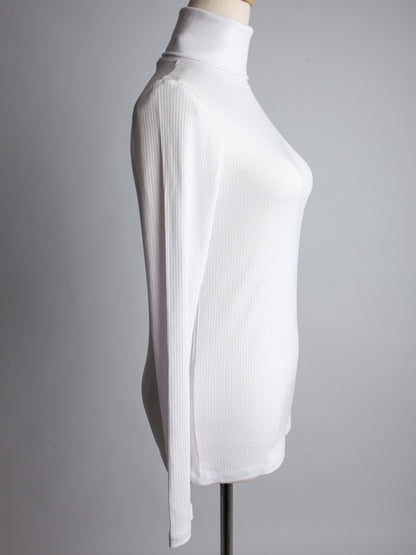 Good Calvin Klein White Ribbed Turtleneck Top Size S Women