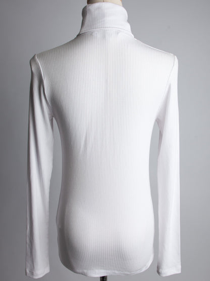 Good Calvin Klein White Ribbed Turtleneck Top Size S Women