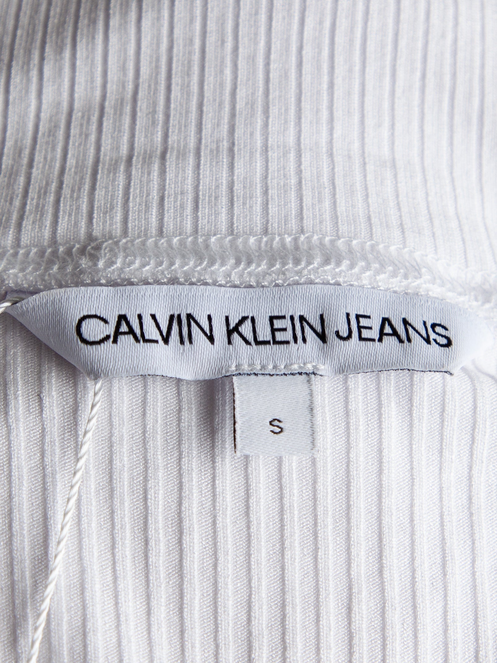 Good Calvin Klein White Ribbed Turtleneck Top Size S Women