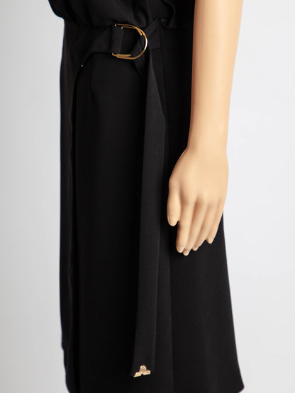 Good Louis Vuitton Black Sleeveless Dress XS Triacetate V-Neck