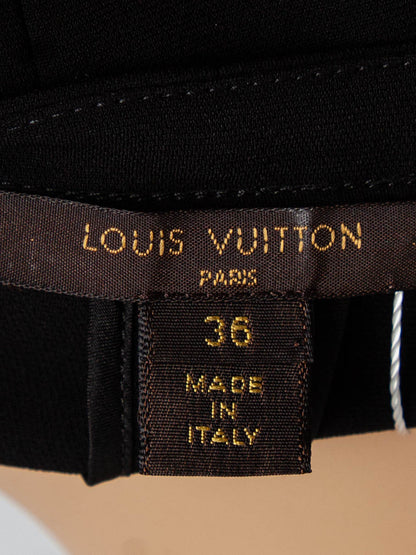 Good Louis Vuitton Black Sleeveless Dress XS Triacetate V-Neck
