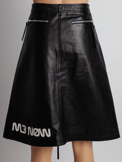 Good Red Valentino Black Viscose Skirt Size M with Zippers