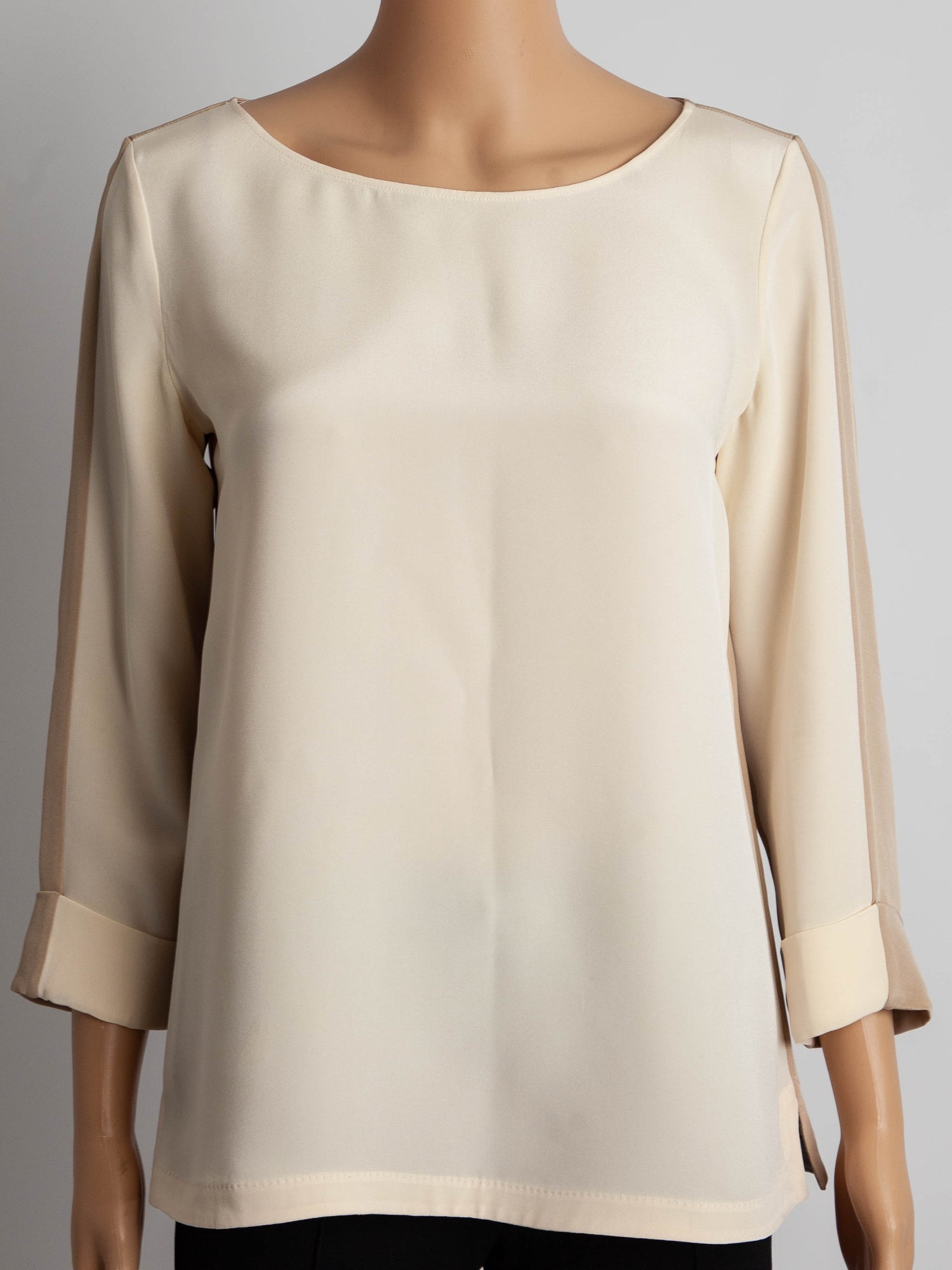 Good Condition Loro Piana White Silk Blouse Size S