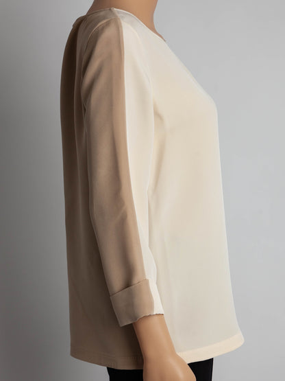 Good Condition Loro Piana White Silk Blouse Size S