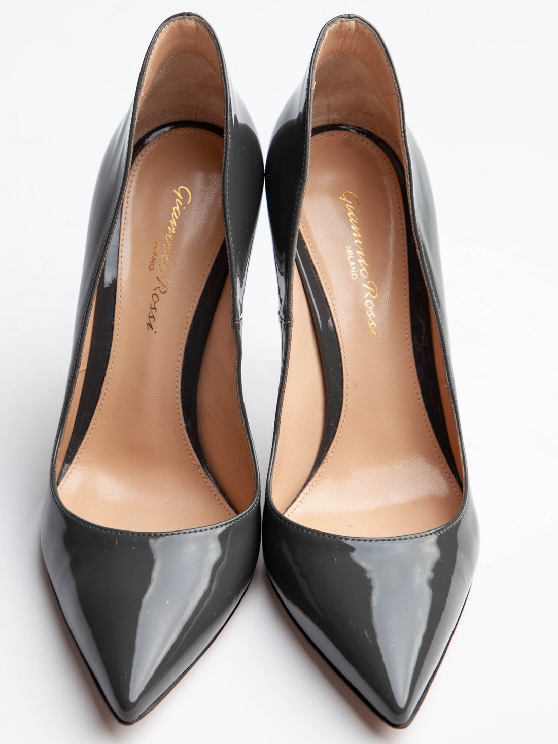 Perfect Gianvito Rossi Gray Patent Leather High-Heeled Shoes