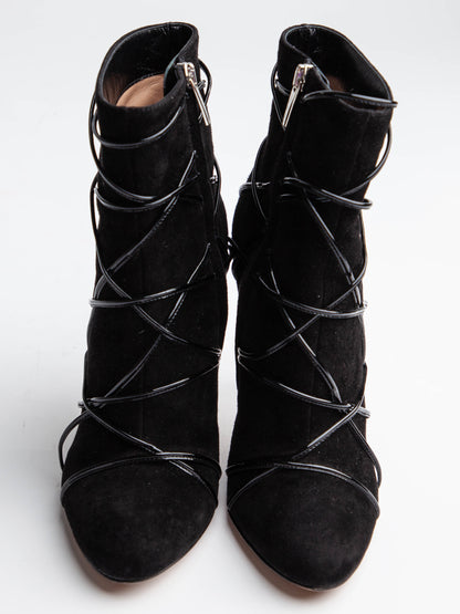 Excellent Gianvito Rossi Black Leather High-Heeled Ankle Boots Size 37