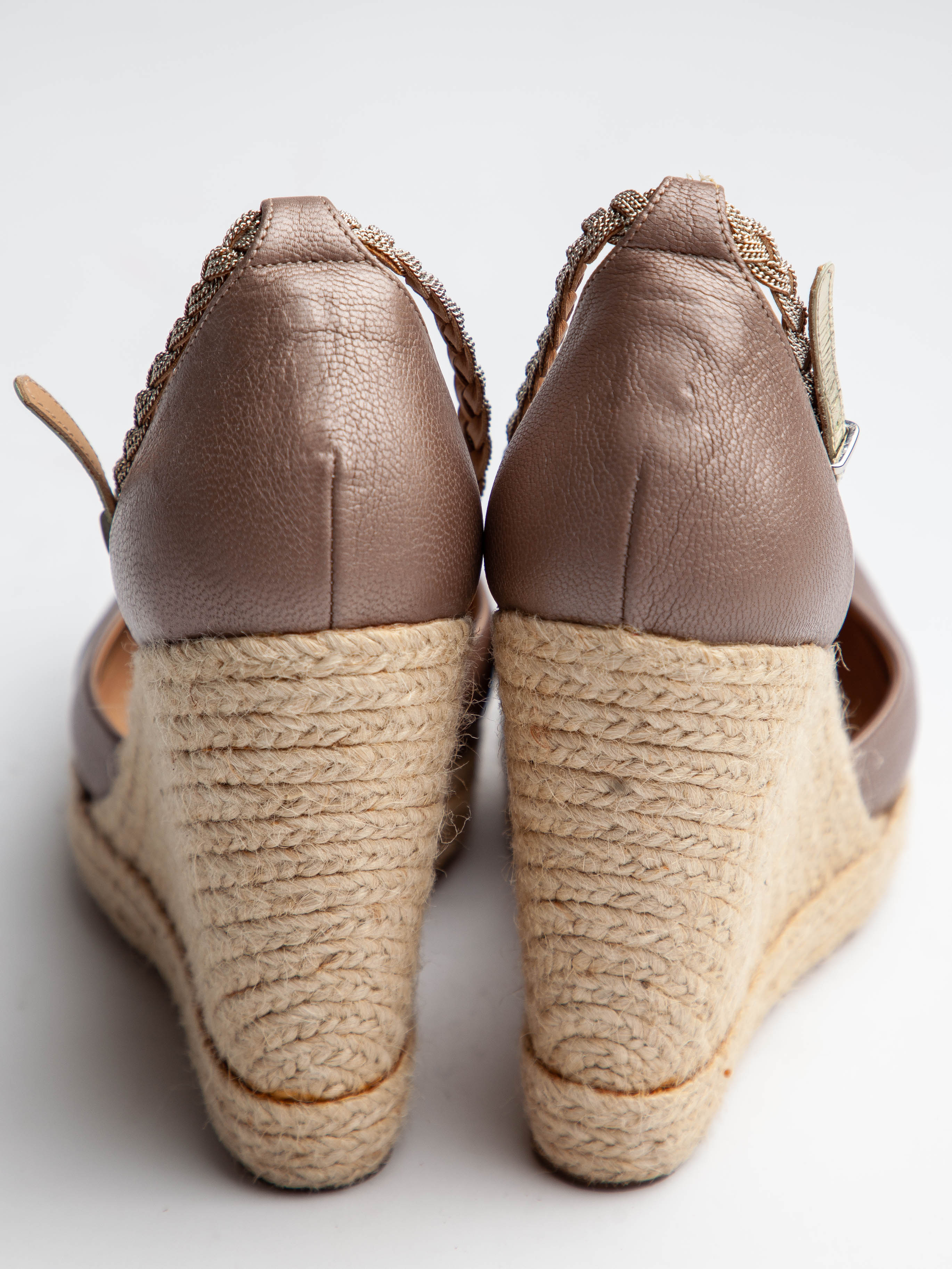 Good Salvatore Ferragamo Gray Wedge-heeled Shoes Size 37.5