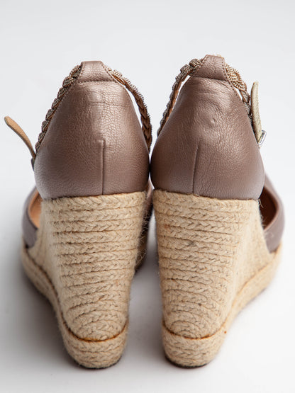 Good Salvatore Ferragamo Gray Wedge-heeled Shoes Size 37.5