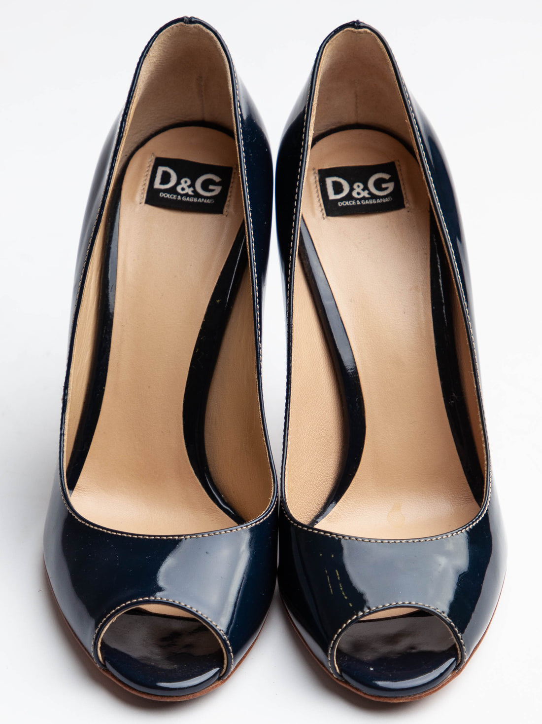 Good Dolce Gabbana Gray Leather Peep-Toe High Heels Size 36.5